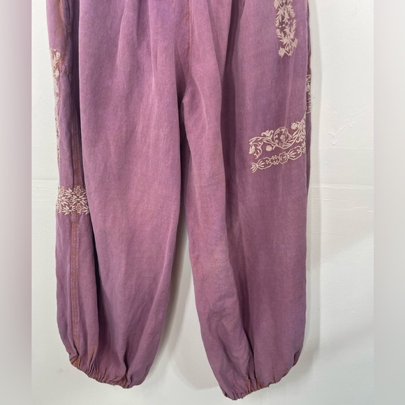 Anthropologie Boho Embroidered Parachute Pants size XS purple distressed - Picture 7 of 16